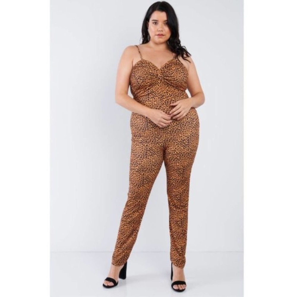 NWT Cheetah Print Catsuit Jumpsuit - 3X